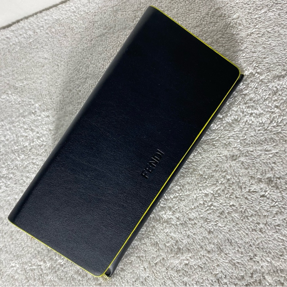 Fendi Black W Yellow Trim Triangle Glasses Case Sunglasses Case Hard Case